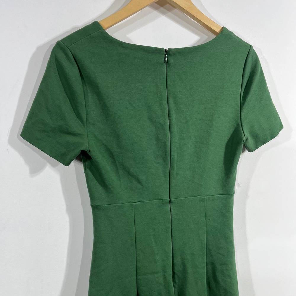 Boden Career Minimalist Ruched Sheath Dress Womens 8 Green Office Neutral Chic - Picture 5 of 10